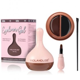 VIOLA HOUSE 2 Couleurs Gel Eyeliners, Waterproof & Anti-Bavures, Gel pour Sourcils Noir, Avec Pinceau EyeLiner pour Tous les 