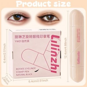 Eyeliner Stamp,Tampon Eyeliner Yeux Wing Tip Pen,Double Eye Liner Noir Waterproof Liquide Stamp,Séchage Rapide,Longue Tenue, 