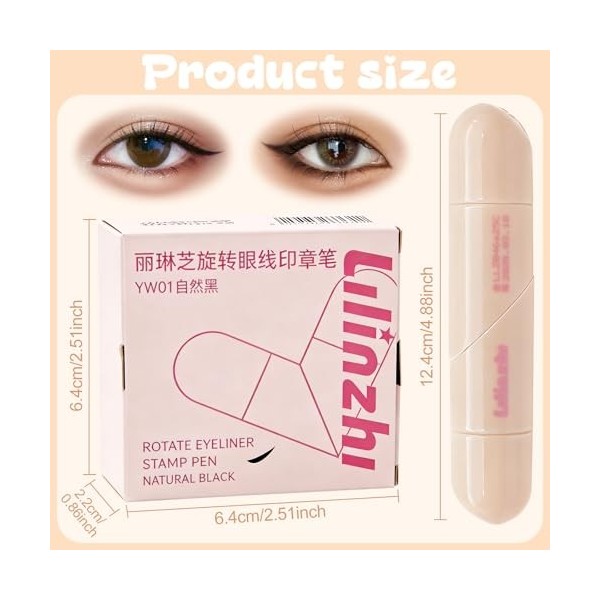 Eyeliner Stamp,Tampon Eyeliner Yeux Wing Tip Pen,Double Eye Liner Noir Waterproof Liquide Stamp,Séchage Rapide,Longue Tenue, 