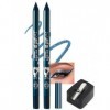 Jutqut Lot de 2 eyeliner en gel bleu mat - Imperméable et résistant aux taches - Haute pigmentation - Séchage rapide et longu...