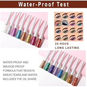 Eyeliner coloré à paillettes liquides, bleu lac, crayons à paillettes métallisées, imperméable et résistant aux taches, trait...