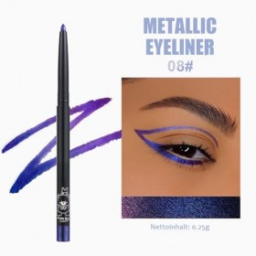 Crayon eyeliner Cha-mäleon - Crayon khôl à paillettes métalliques - Étanche et résistant aux taches - Crayon à paupières mult