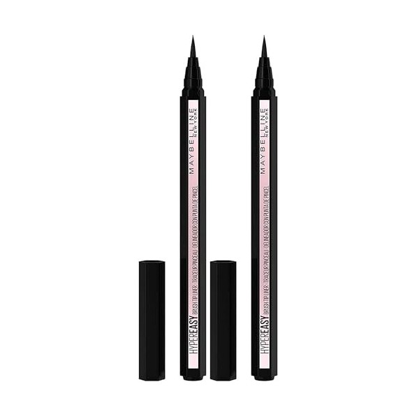 Maybelline New York Hypereasy Eyeliner Rotulador Líquido Lot de 2