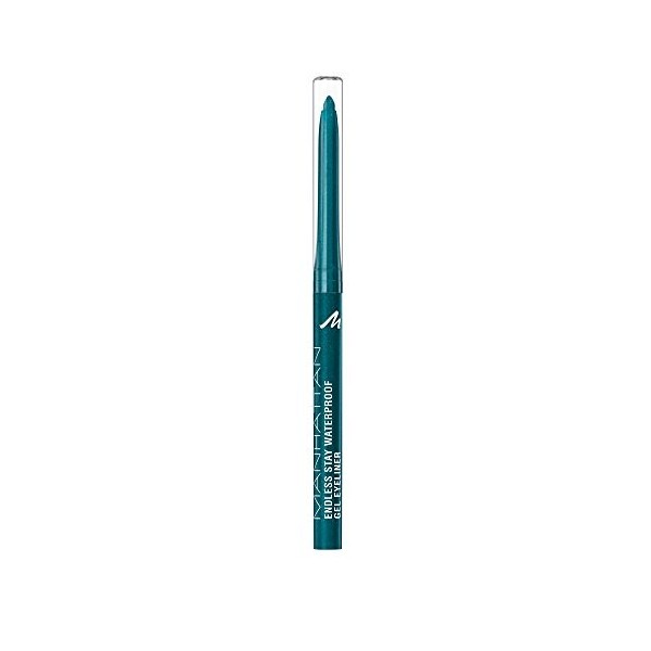 Manhattan Endless Stay Waterproof Gel Eyeliner - Eyeliner vert avec paillettes et mine rotative sans tailler - Couleur Emeral...