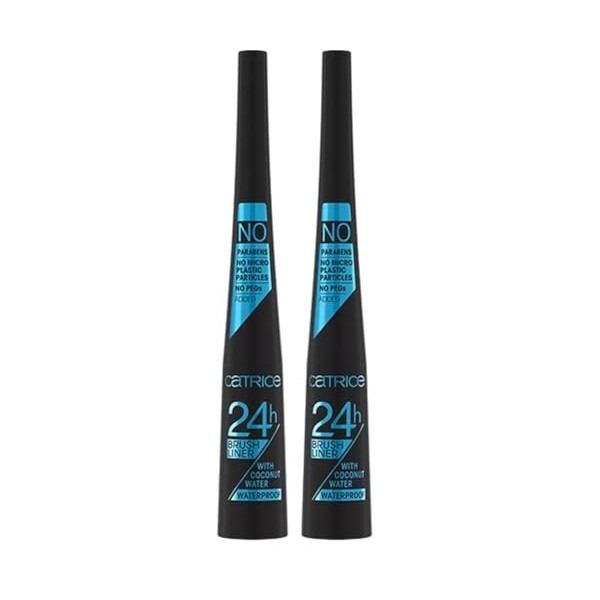 Catrice - Eyeliner Brush Liner 24h Waterproof - 10 Ultra Black Lot de 2 Eyeliner / Khôl / Crayon