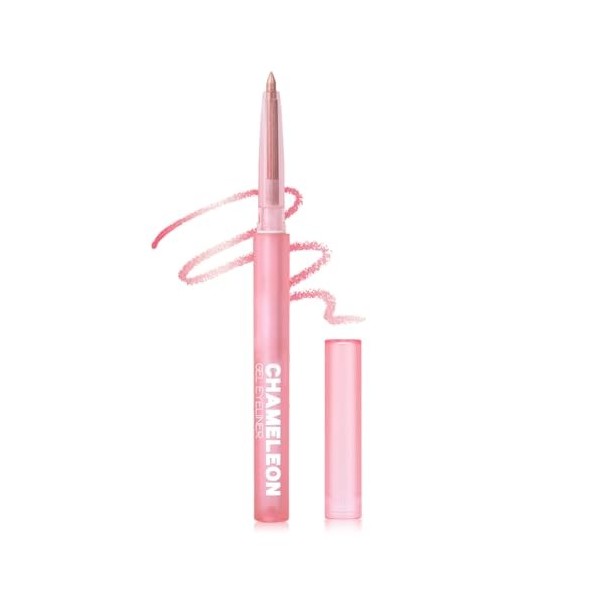 Erinde Crayon Yeux Chameleon Rose,Eyeliner Metallic à Effet Multi-Angles,Texture Gel Intense pour une Application Facile,Impe