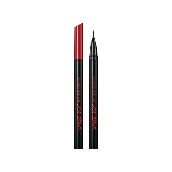 Clio Kill Superproof Brush Eyeliner – Ultra-fin, anti-bavure, longue durée, couleur vive – Noir – 0,55 ml Eyeliner / Khôl / C...
