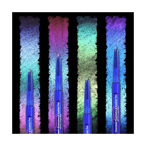 UCANBE Ombre à Paupières Caméléon Eye Liner 4PCS, Maquillage des Yeux Gradient Métallique Pailleté, Imperméable et Longue Dur...