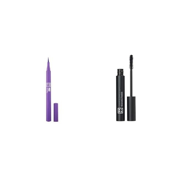 3INA MAKEUP - The Color Pen Eyeliner 482 + The 24h Level Up Mascara 900 - Eyeliner Violet 10h longue durée + Mascara Noir Eff...