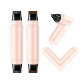 Sitovely 2PCS Crayon Eyeliner Gel, Winged Liquid Eyeliner Stamp, Crayon Eye liner Noir Double Embout Pliable, Pochoirs œil de