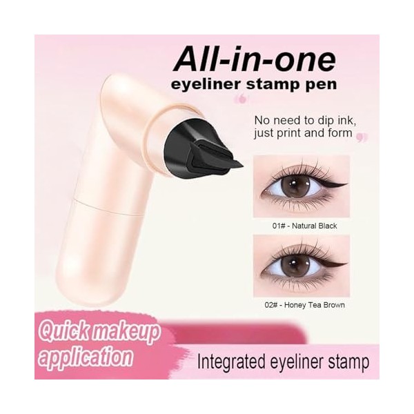 Sitovely 2PCS Crayon Eyeliner Gel, Winged Liquid Eyeliner Stamp, Crayon Eye liner Noir Double Embout Pliable, Pochoirs œil de