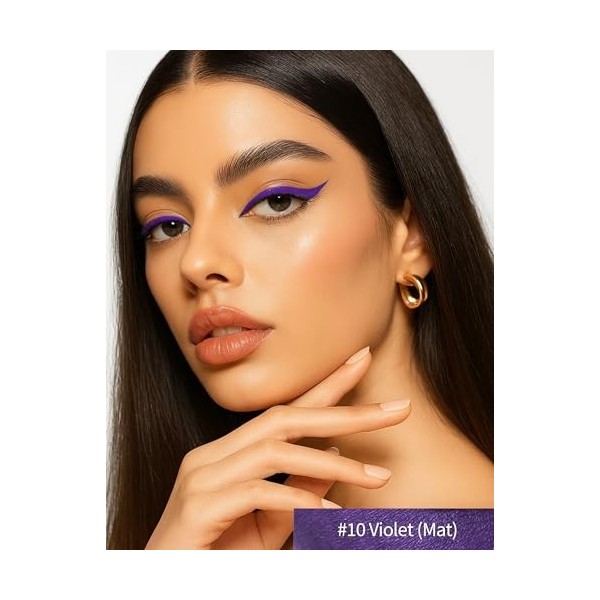 Erinde Crayon Yeux Waterproof Violet, Crayon Gel Eyeliner, Haute Pigmentation, Longue Durée, Résistant à lEau, Inclut un Tai