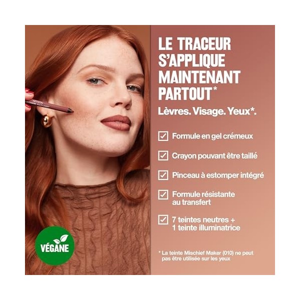 Revlon ColorStay Multi-Liner, Crayon yeux lèvres et visage multiusage, Formule crémeuse vegan, Longue tenue, Crayon maquillag