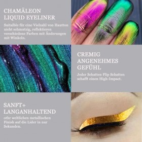 Chameleon Eyeliner liquide, eye-liner liquide imperméable à paillettes métallisé, crayon eye-liner multicolore pailleté, poin