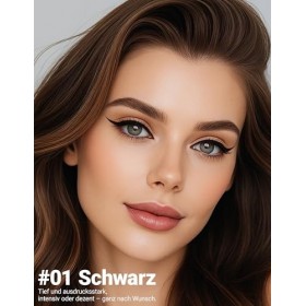 Erinde Eyeliner Waterproof Noir, Crayon Yeux Liquide, Pointe Feutre Ultra Précise, Couleur Intense & Sans Couler, Parfait pou...