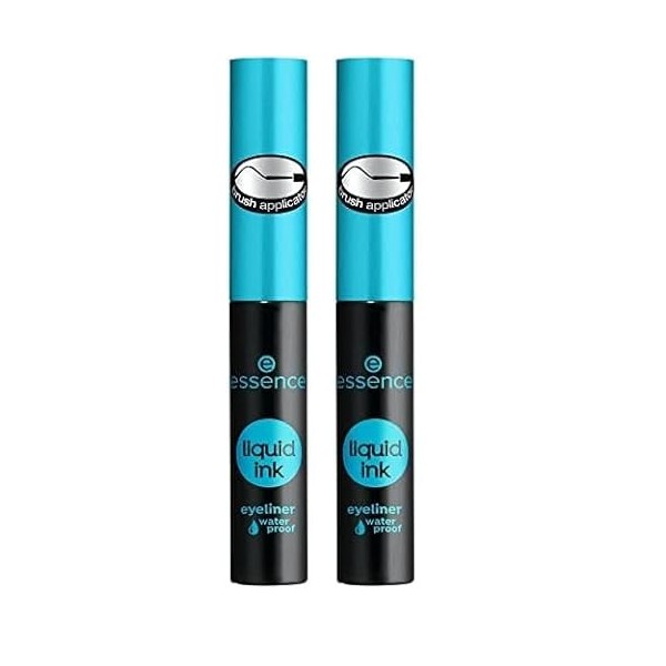 Essence - Eyeliner Liquide Ink Waterproof - 01 Black Lot de 2 Eyeliner / Khôl / Crayon