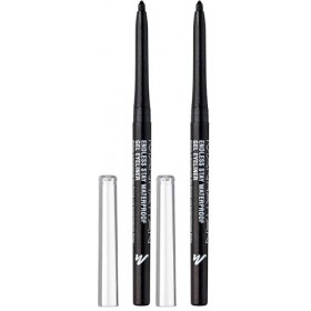 Manhattan Endless Stay Waterproof - Eyeliner en gel noir avec paillettes et mine amovible sans tailler - Couleur Starlit Blac