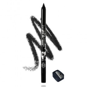 Eyeliner en gel noir - Crayon khôl noir mat - Imperméable et résistant aux taches - Crayon eyeliner longue durée avec taille-...