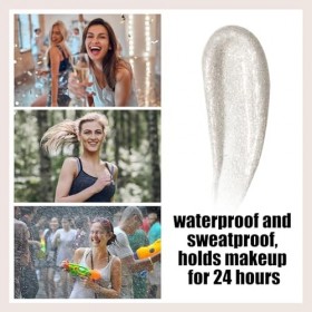 FADVAN No.5 Glitter Metallic Eyeliner Platine Eyeliner Métallisé Pailleté Longue Durée Extrêmement Fin, Peut être Utilisé Com...