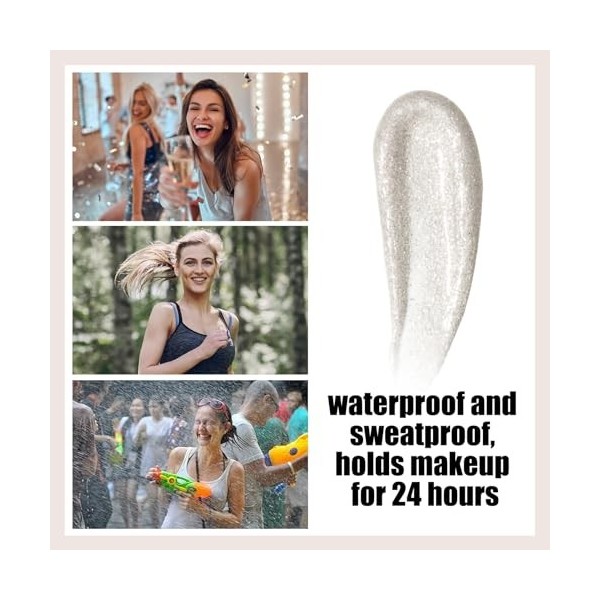 FADVAN No.5 Glitter Metallic Eyeliner Platine Eyeliner Métallisé Pailleté Longue Durée Extrêmement Fin, Peut être Utilisé Com...