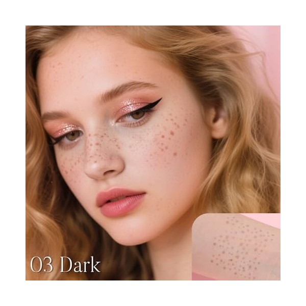 Prreal Eyeliner Stylo 2 en 1 pour taches de rousseur, tampon marron foncé et eyeliner liquide noir, imperméable, séchage rapi...