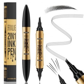 Crayon à Sourcils et Eye Liner 2-en-1, Crayon à Sourcils à Double Extrémité avec 4 Pointes de Précision, Waterproof et Anti-t...