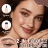 Prreal Eyeliner Freckle Pen 2 en 1 Freckle Stamp and Liquid Eyeliner Waterproof Natural Lifelike Freckles Makeup Soft Dot Pen...