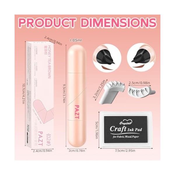 Tampon eye-liner double tête, stylo aile, eye-liner waterproof rotatif et tampon pour cils inférieurs, anti-bavures, naturel,