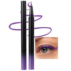 Erinde Eyeliner liquide à paillettes violets, crayon eyeliner liquide métallisé, nacré, maquillage des yeux scintillant, rési...