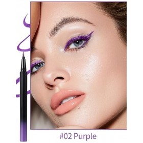 Erinde Eyeliner liquide à paillettes violets, crayon eyeliner liquide métallisé, nacré, maquillage des yeux scintillant, rési...