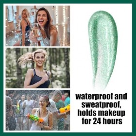 FADVAN No.6 Glitter Metallic Eyeliner Vert Eyeliner Métallisé Pailleté Longue Durée Extrêmement Fin, Peut être Utilisé Comme 