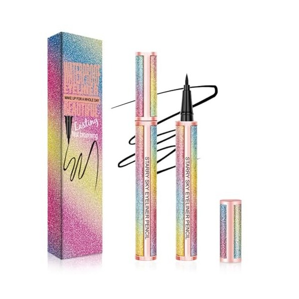 EHIOG Eyeliner liquide imperméable noir – Crayon eyeliner liquide précis résistant aux frottements pour un maquillage parfait...