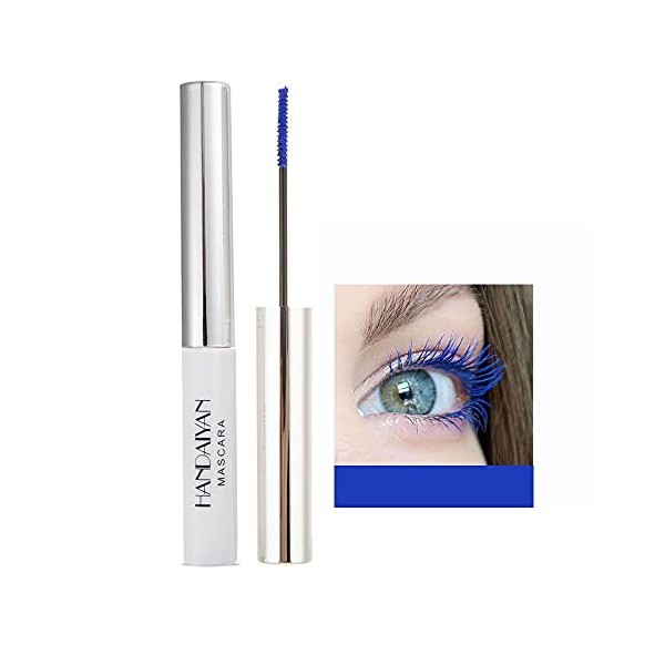 OCHILIMA Mascara 4D Mascara en fibre colorée - Longue durée, épais et long - Imperméable et anti-taches - Bleu Eyeliner / Khô...