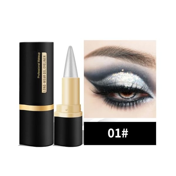 Vawolecy Eyeliler Gel - Stylo, eyeliner brillant coloré imperméable, finition métallique satinée waterproof hautement pigment...