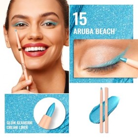 OULAC Crayon Yeux Waterproof, Eye Liner Bleu Mat avec Couleur Intense, Eyeliner Anti-salissures Texture Lisse et Crémeuse, Te