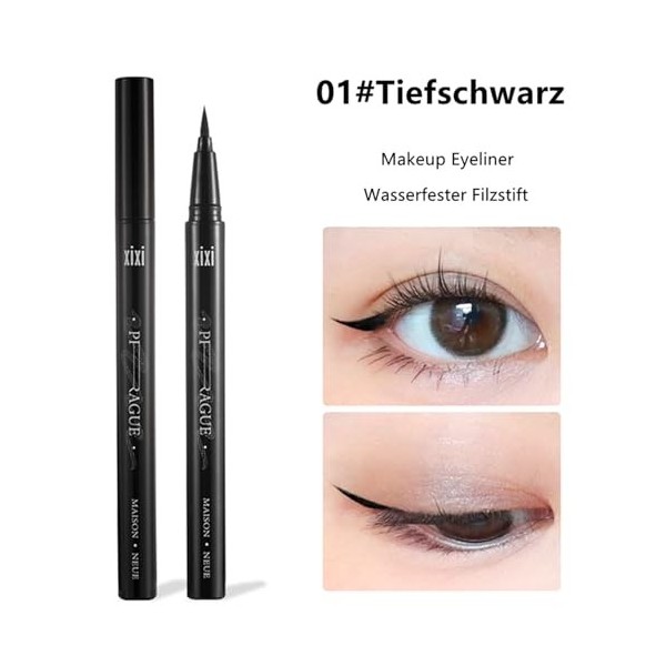 HSYTEK Eyeliner professionnel – Feutre imperméable à leau pour des traits définis pour une application impeccable – Noir pro ...