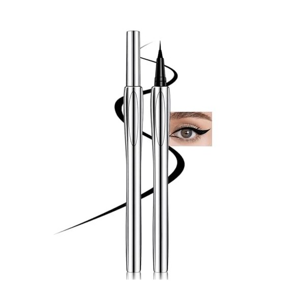 Erinde Eyeliner Waterproof Noir, Crayon Yeux Liquide, Pointe Feutre Ultra Précise, Couleur Intense & Sans Couler, Parfait pou