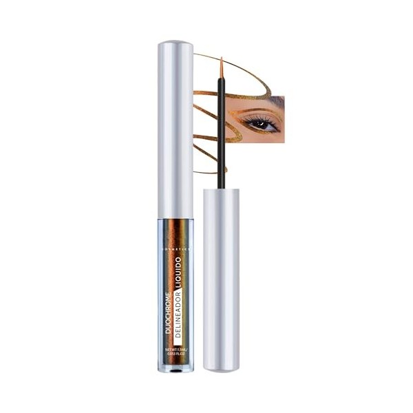 Erinde Chameleon Eyeliner Liquide, Eye Liner Pailleté Chromé, Liner Chrome Yeux 2 en 1, Ombre à Paupières Métallique, Eyeline...