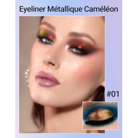 Erinde Chameleon Eyeliner Liquide, Eye Liner Pailleté Chromé, Liner Chrome Yeux 2 en 1, Ombre à Paupières Métallique, Eyeline...