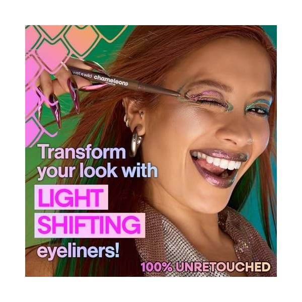 Wet n Wild Chameleon Chrome Retractable Waterproof Eyeliner, Pigments Irisés Réfléchissant la Lumière pour un Changement de C