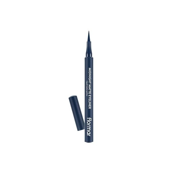 Flormar Midnight Matte Eyeliner – Eyeliner liquide waterproof au fini mat intense – Pointe feutre fine pour une application p...