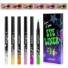 LOPHE 6 Couleurs Eyeliner Colorés, Imperméable Longue Durée Séchage Rapide Lisse Sans Taches Stylo Eyeliner Coloré Ensemble C