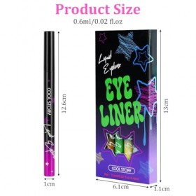 LOPHE 6 Couleurs Eyeliner Colorés, Imperméable Longue Durée Séchage Rapide Lisse Sans Taches Stylo Eyeliner Coloré Ensemble C