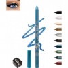 Crayon Gel Yeux Pailleté Bleu, Métallique Brillant Eye Liner Waterproof et Longue Tenue, Eyeliners Effet Tatouage avec Taille