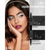 2 en 1 Crayon Yeux Matte et Paillettes, Double Tête Blanc et Argent Eye Liner Liquide, Longue Durée Waterproof, Highly Pigmen...