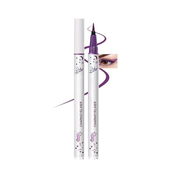 Erinde Crayon Yeux Liquide Violet, Texture Mat et Douce, Application Facile, Haute Pigmentation et Longue Tenue, Eyeliner Wat