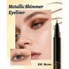 Crayon Yeux Pailleté Liquide, Brillance Durable, Waterproof Eyeliner Métallique Shimmer, Sèche Rapidement et Résiste aux Bavu...