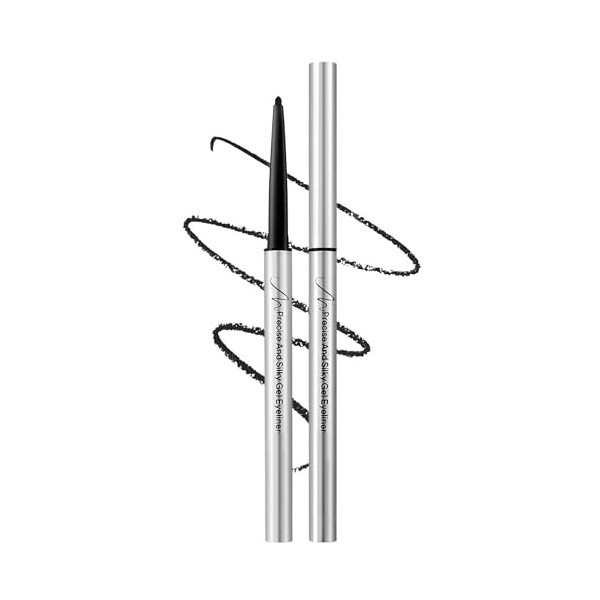 Erinde Noir Gel Eyeliner Waterproof, Long-lasting, résistant à lécaillage, highly pigmented eye makeup, Ultra-fine tip for p ...