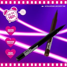 Wet n Wild Mega Last Breakup Proof Liquid Eyeliner, Stylo Eyeliner Marron, Waterproof, Séchage Rapide, Anti-Bavure, Tenue 16 