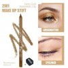 EONFAVE Crayon eyeliner doré - Gel imperméable et résistant aux taches - Crayon à paupières métallique avec taille-crayon - L